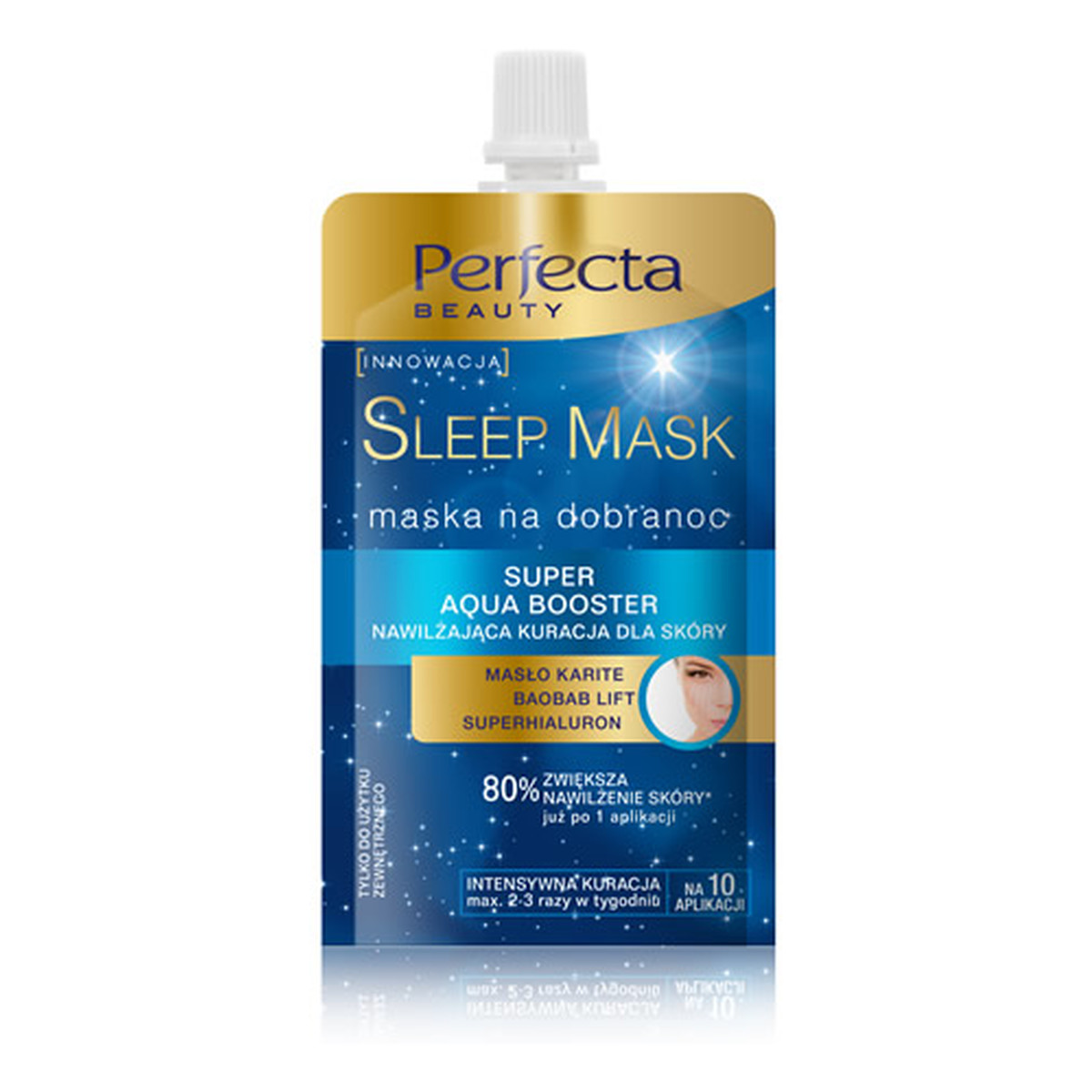Perfecta Beauty Sleep Mask Super Aqua Booster Nawilżająca Kuracja Dla Skóry