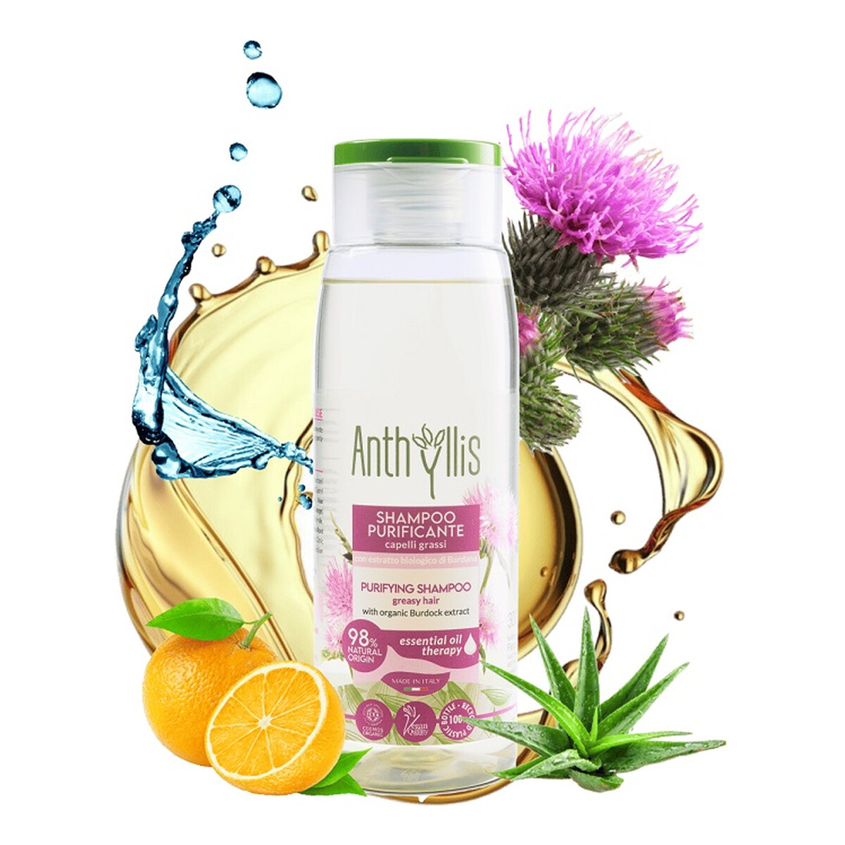 Anthyllis Bio Szampon oczyszczający do włosów przetłuszczających się z ekstraktem z łopianu 300ml