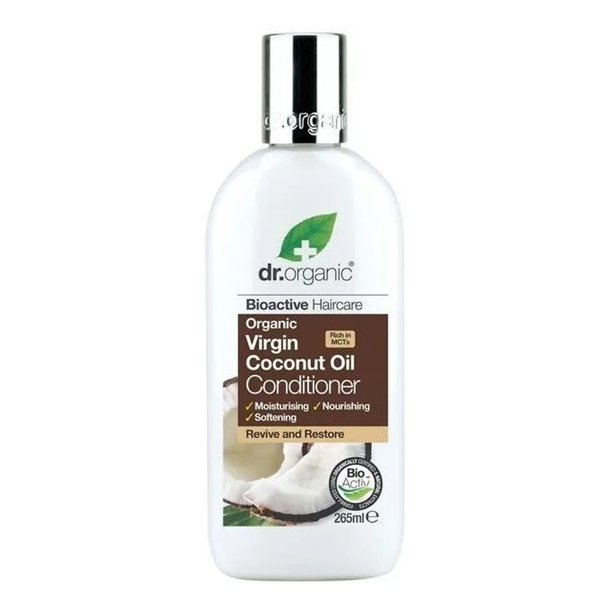 Dr.Organic Virgin coconut oil conditioner odżywka regenerująca do włosów kręconych i grubych 265ml