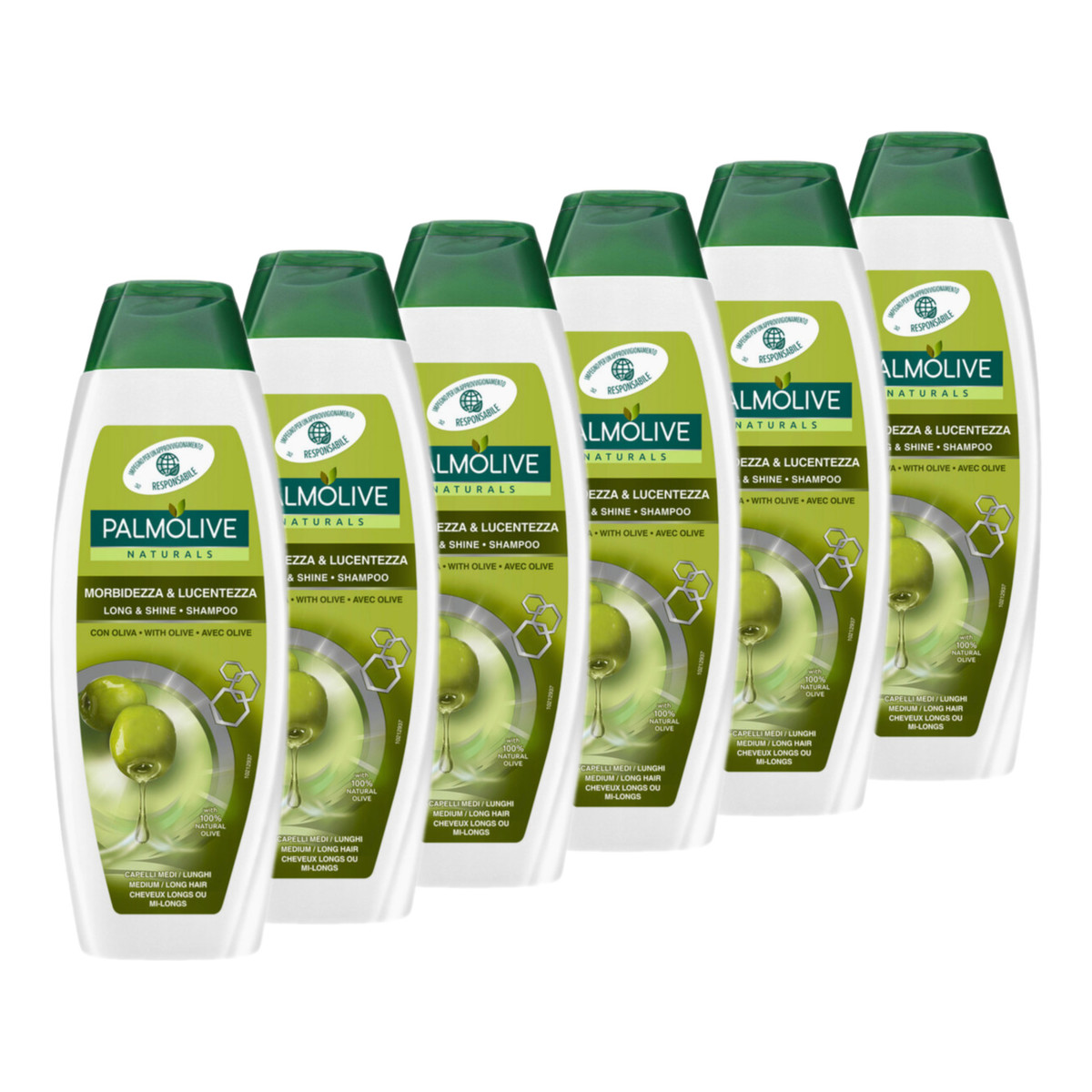 Palmolive Naturals Szampon do Włosów Długich z Oliwką 6x350ml