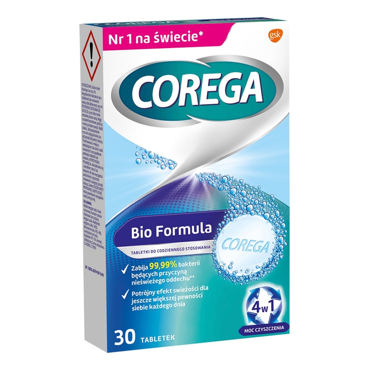 Corega Bio formula tabletki do czyszczenia protez zębowych 30szt