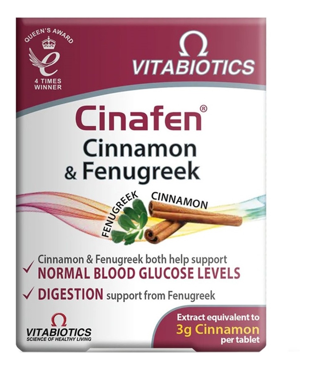 Cinafen cinnamon fenugreek cynamon z kozieradką suplement diety 60 tabletek