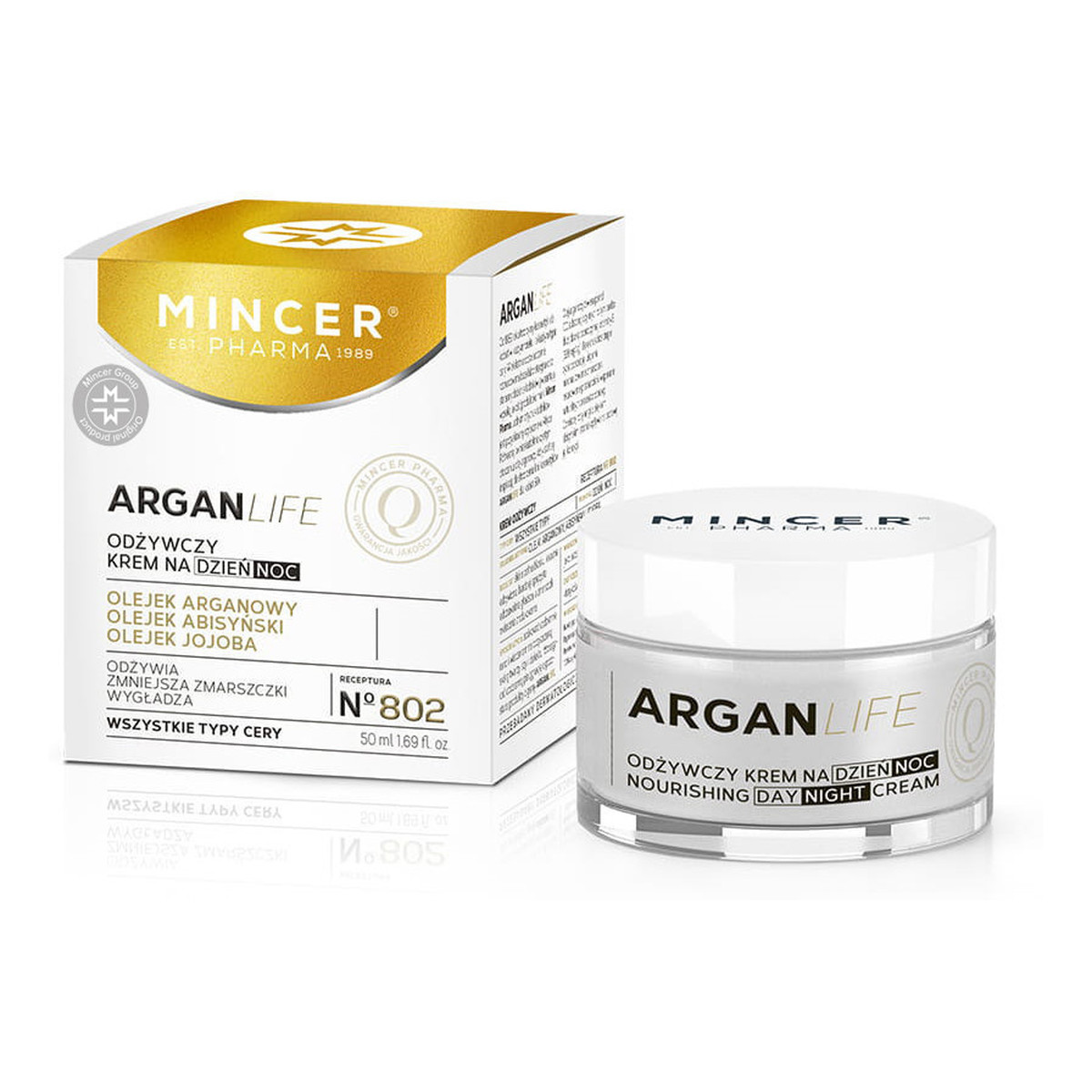 Mincer Pharma Argan Life 50+ Odżywczy Krem Na Dzień i Na Noc No802 50ml