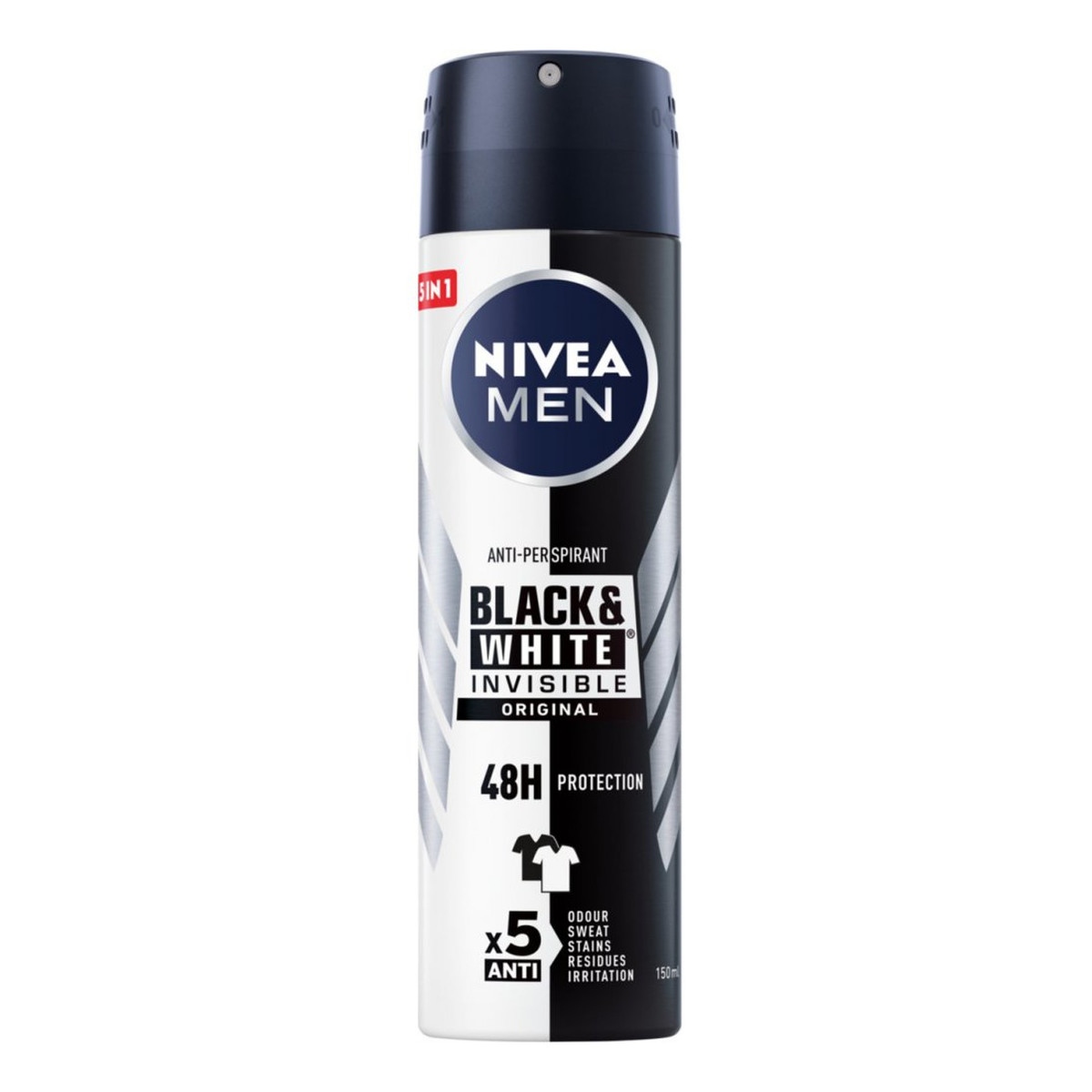 Nivea Black & White Antyperspirant w sprayu Men Invisible 150ml