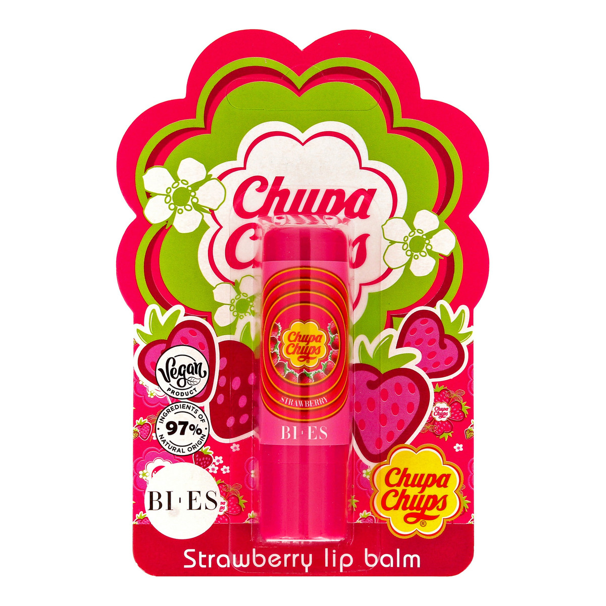 Bi-es Chupa Chups Pomadka ochronna Strawberry 4g