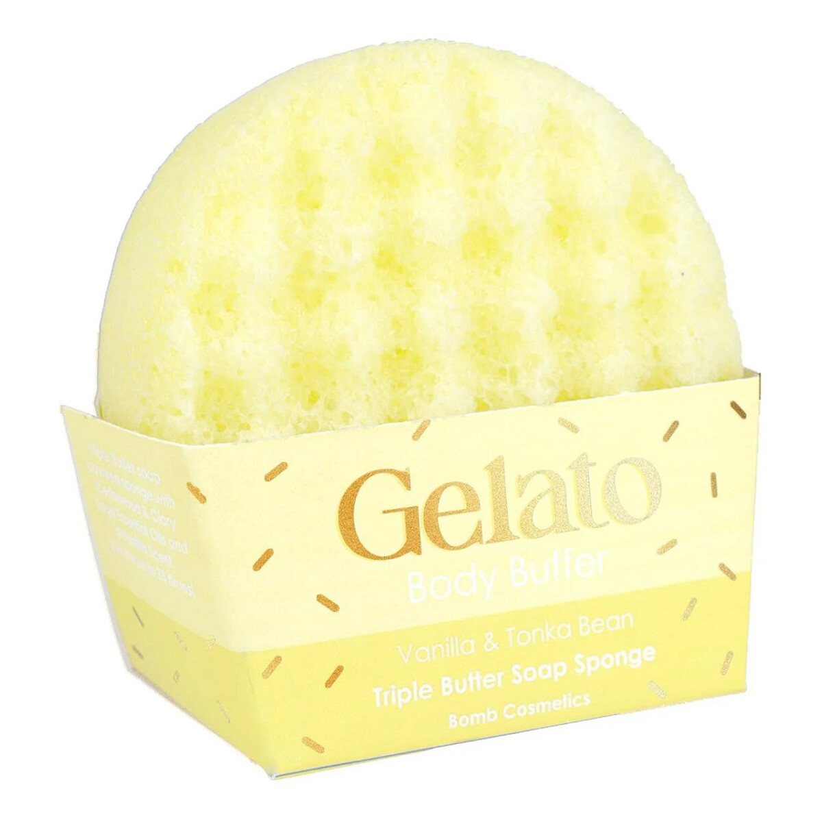 Bomb Cosmetics Gelato body buffer gąbka do mycia ciała vanilla tonka bean 200g