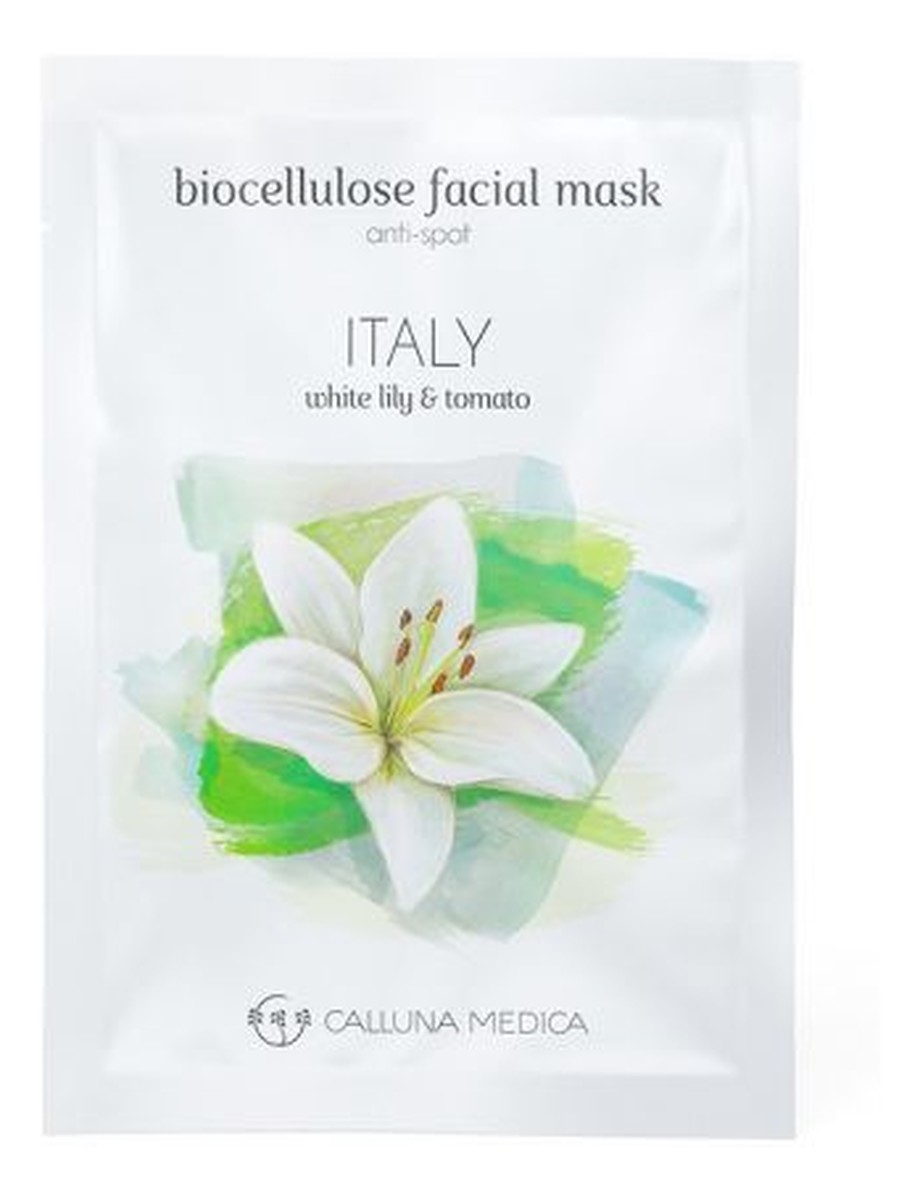 Italy Anti-Spot Biocellulose Facial Mask redukująca przebarwienia maseczka z biocelulozy White Lily & Tomato