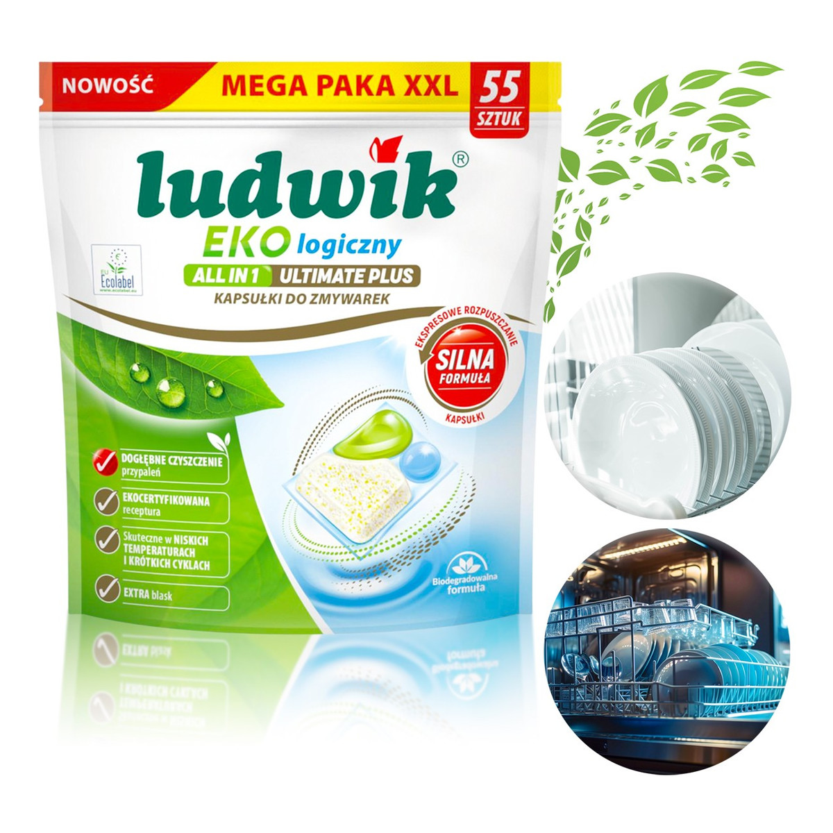 Ludwik Ultimate Plus All in One Ekologiczne kapsułki do zmywarki 55 szt.