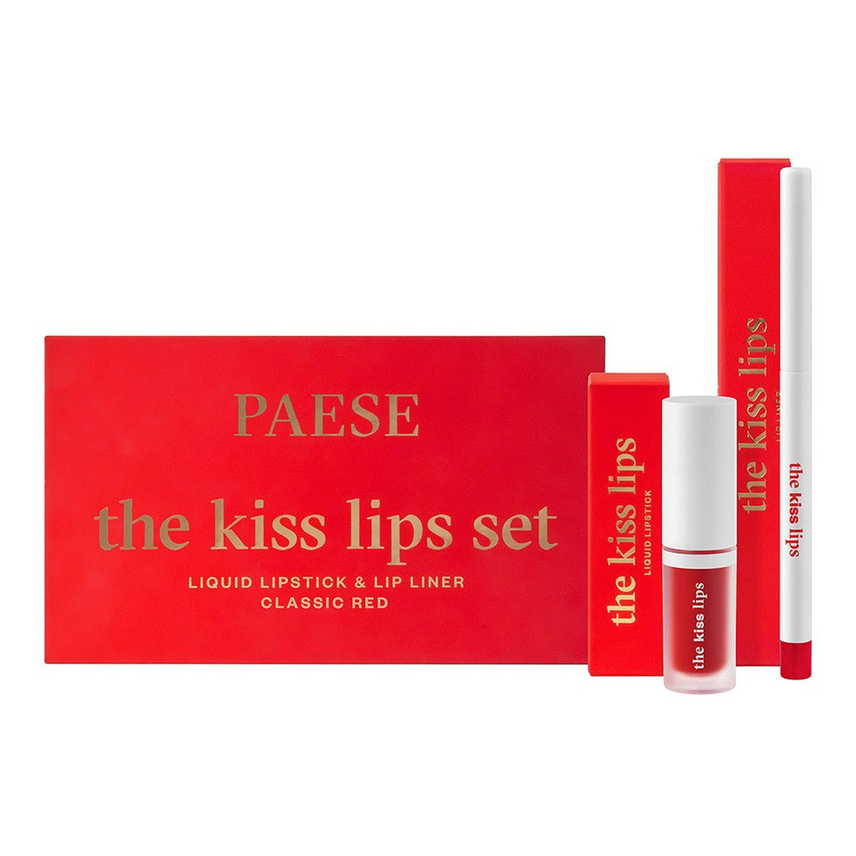 Paese The Kiss Lips Pomadka do ust 06 Classic Red + konturówka do ust 3.4ml