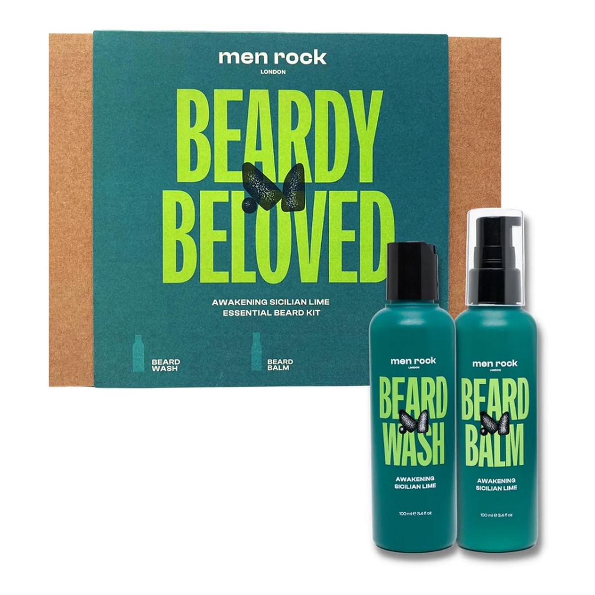 Menrock Beardy Beloved Awakening Sicilian Lime Zestaw szampon do brody 100ml + balsam do brody 100ml