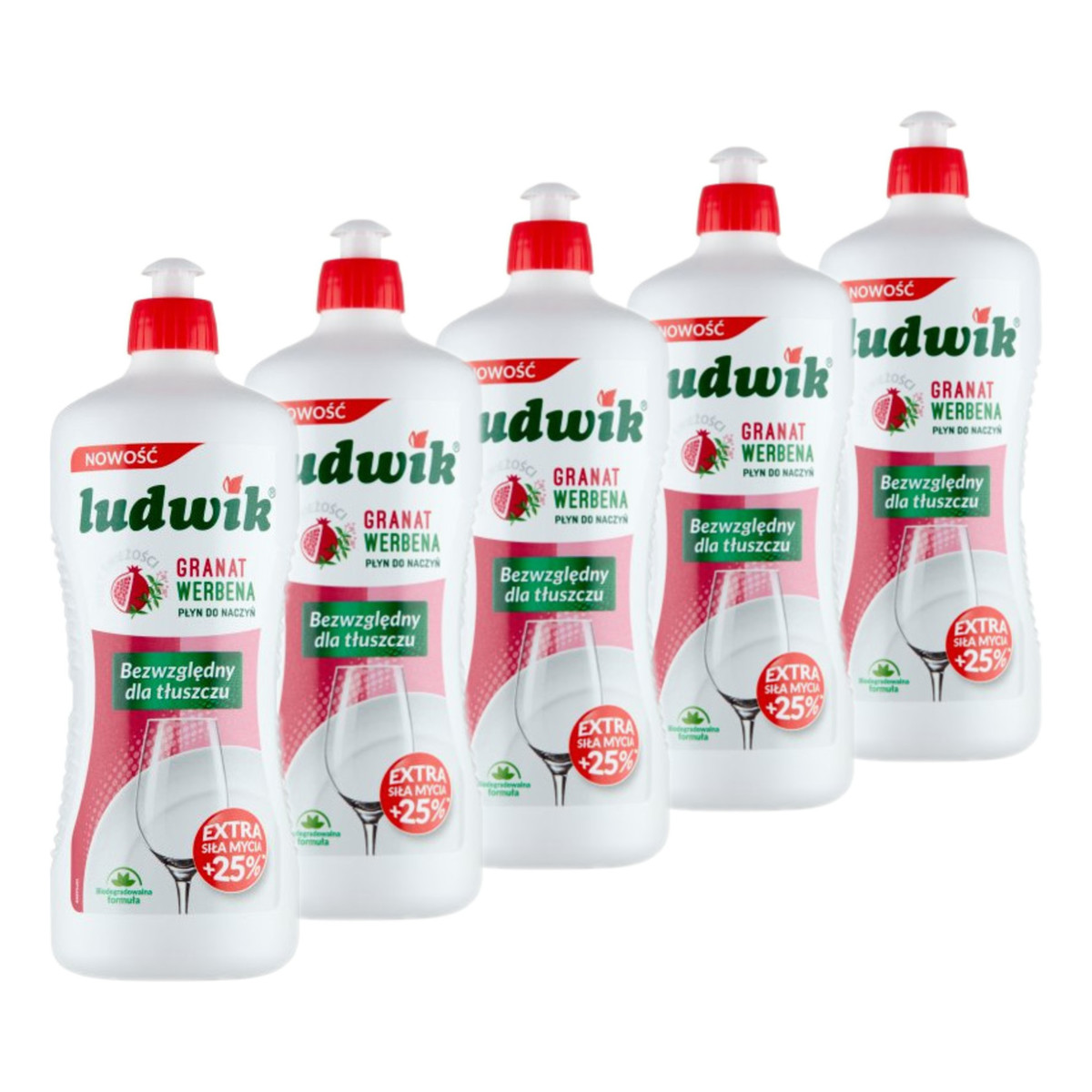 Ludwik Płyn do naczyń Granat Werbena 5x900g