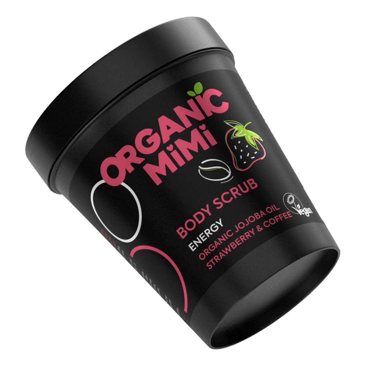 Organic Mimi Energy Peeling do ciała Truskawka i Kawa 250g
