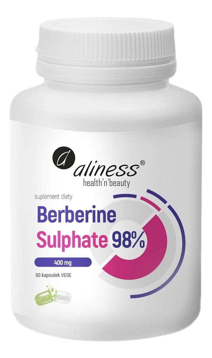 Berberine sulphate 98% 400mg suplement diety 60 kapsułek