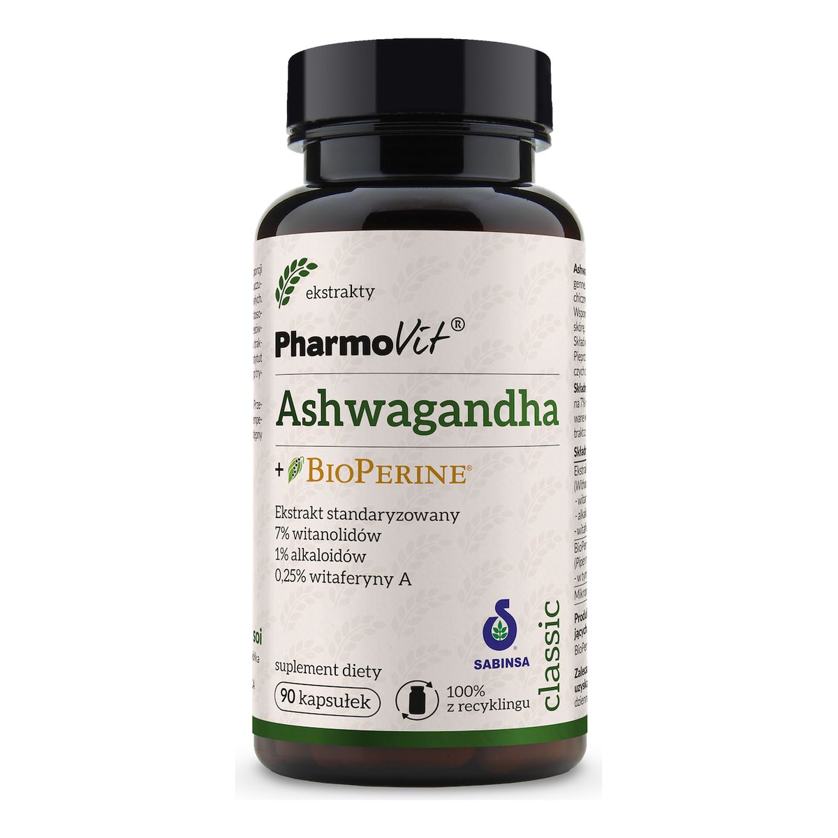 Pharmovit Ashwagandha + BioPerine suplement diety 90 kapsułek