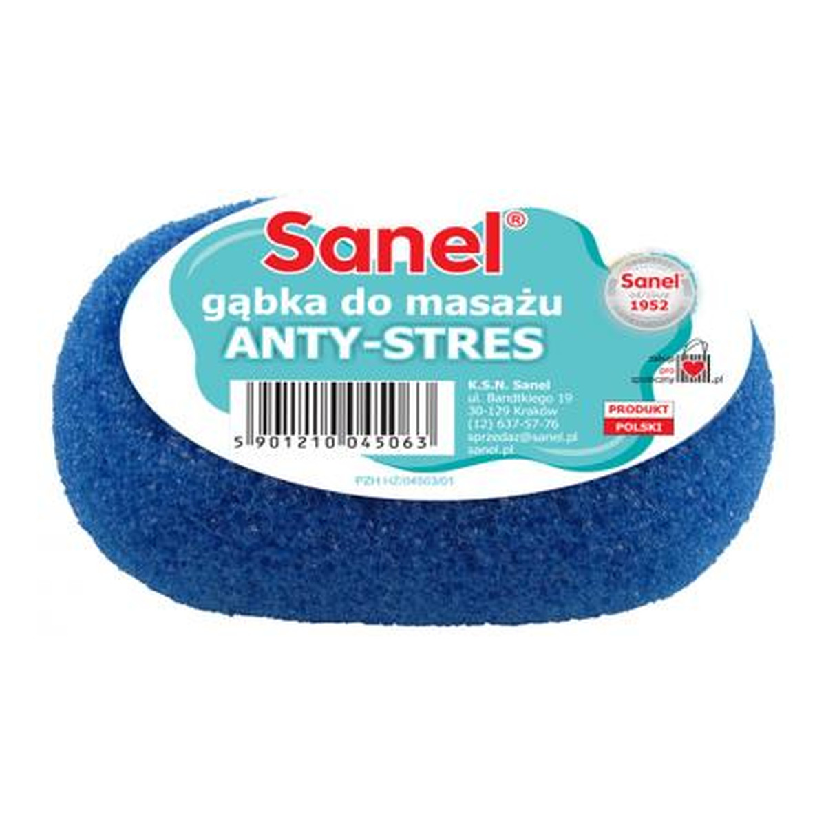 Sanel GĄBKA DO KĄPIELI I MASAŻU ANTY STRESS OWALNA