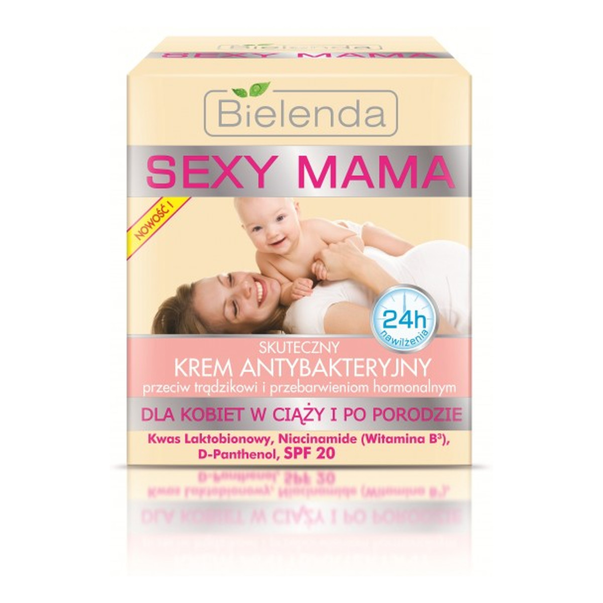 Bielenda Sexy Mama Skuteczny Krem Antybakteryjny Przeciw Trądzikowi i Przebarwieniom Hormonalnym SPF 20 50ml