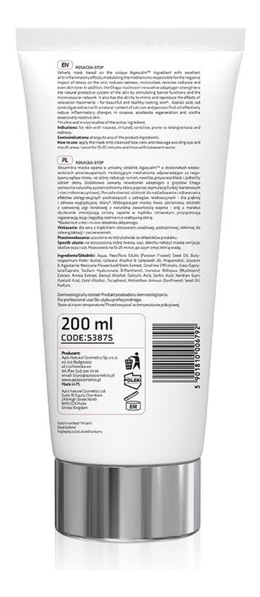 Soothing Mask maska łagodząca o właściwościach przeciwzapalnych