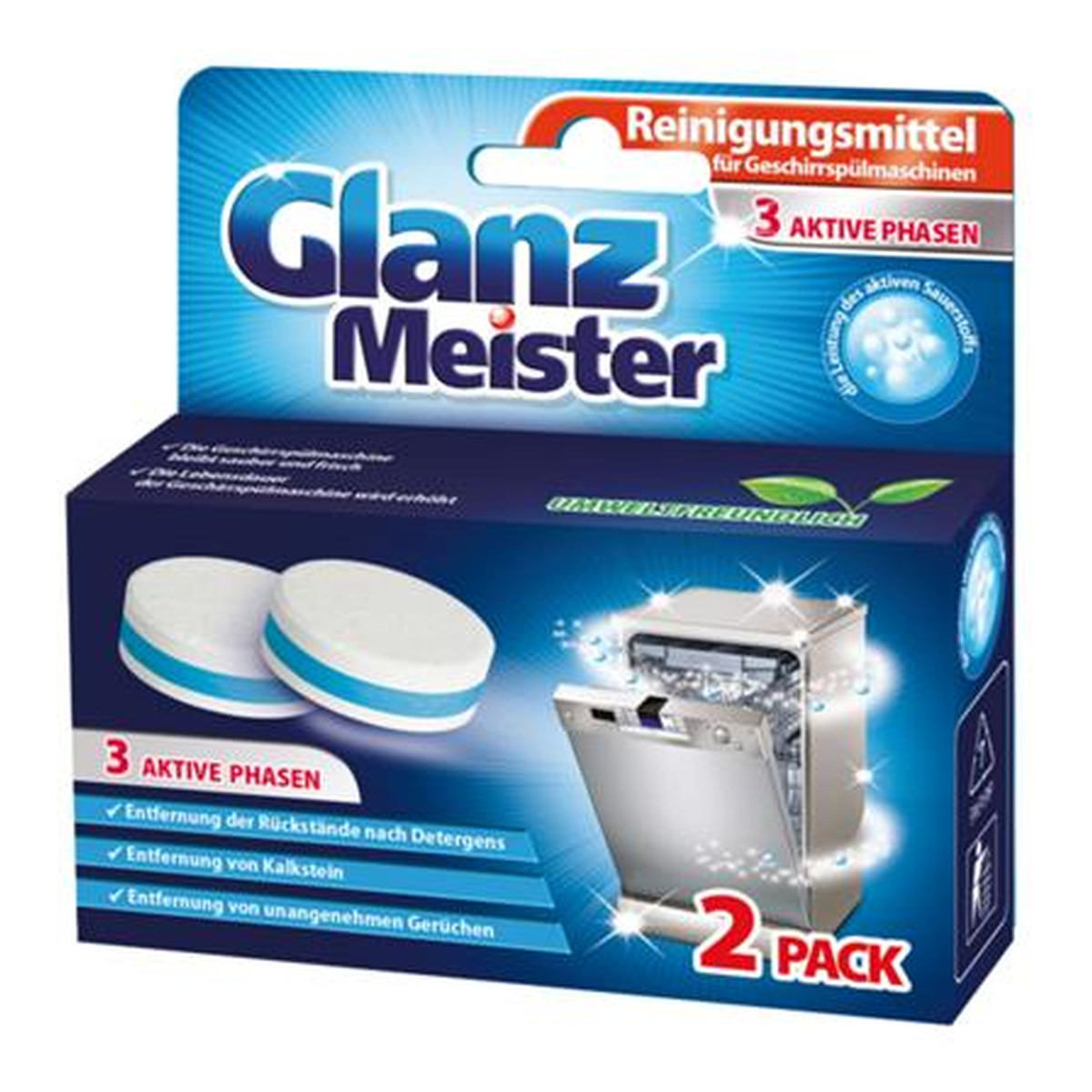 GlanzMeister Czyścik do zmywarki w tabletkach 2szt