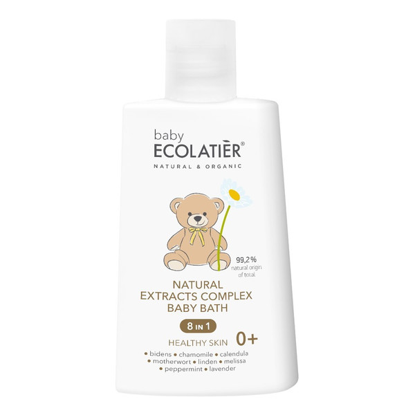 Ecolatier BABY Naturalny kompleks ekstraktów 8w1 Zdrowa skóra do kąpieli dzieci w wieku 0+ 250ml