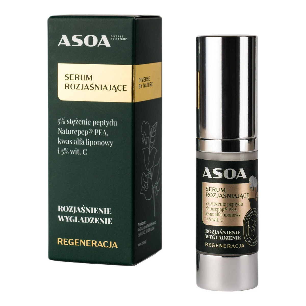 Asoa Serum do Twarzy Rozjaśniające Esencja 15ml