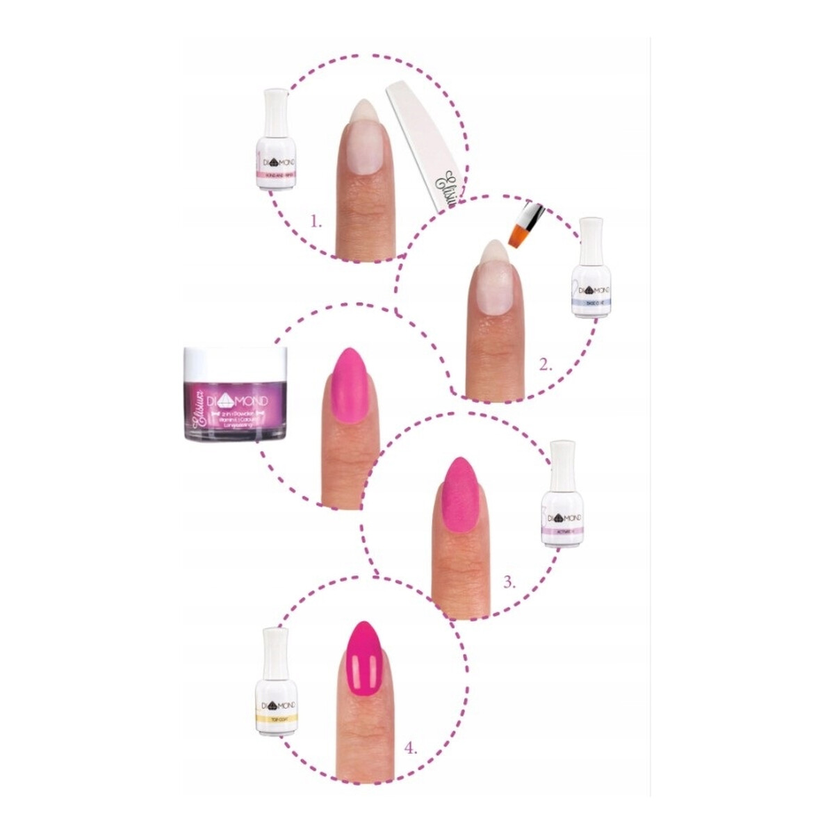 Elisium Diamond 2in1 Proszek do manicure tytanowego 23g