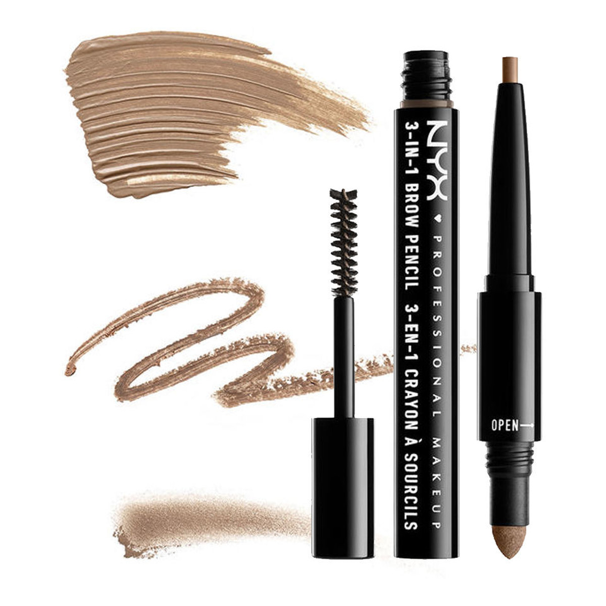 NYX 3-in-1 Brow Pencil wielofuncyjny produkt do makijażu brwi