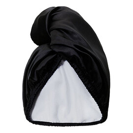 Satin towel wrap dwustronny turban satynowy do włosów black