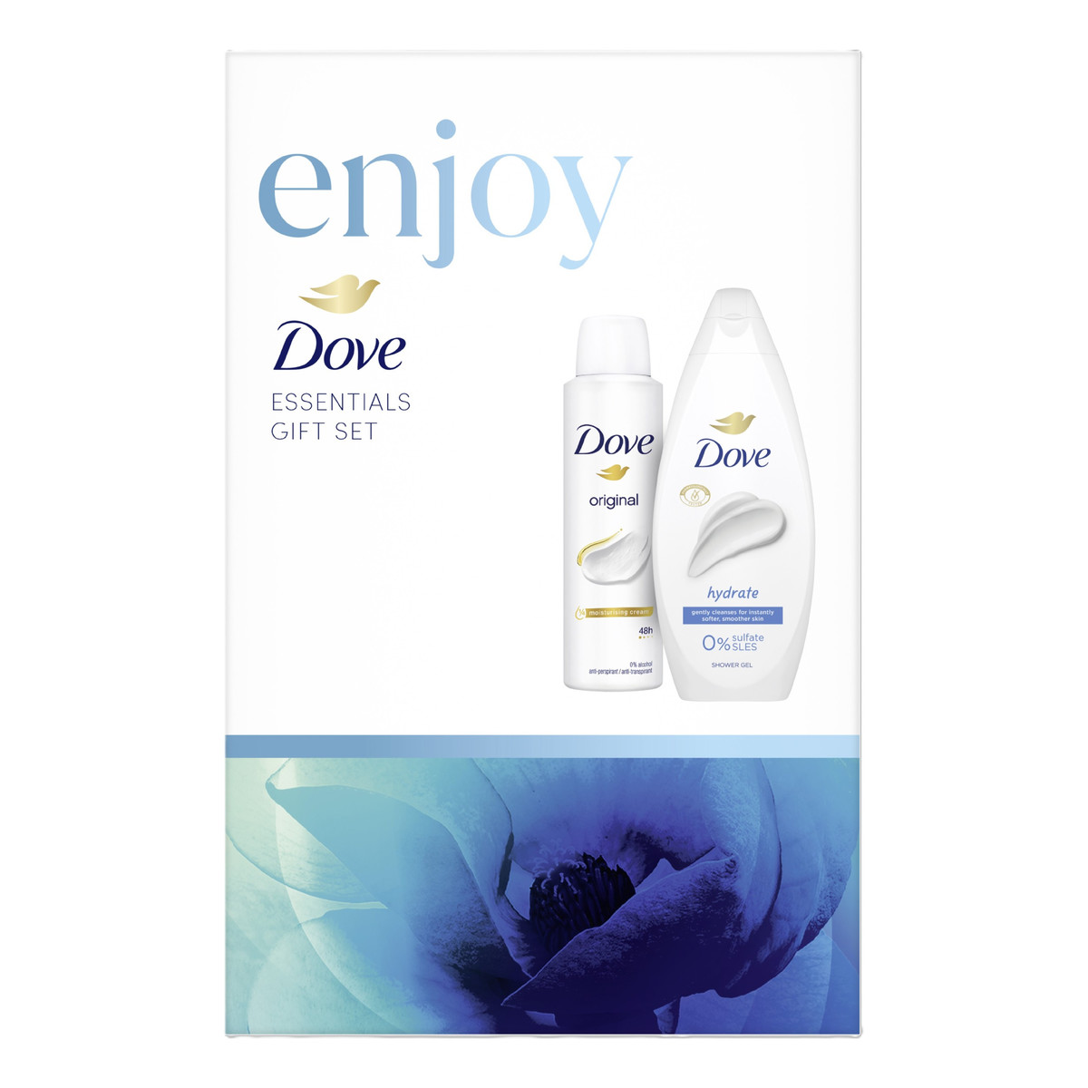 Dove Enjoy Zestaw prezentowy dla kobiet żel + dezodorant w sprayu