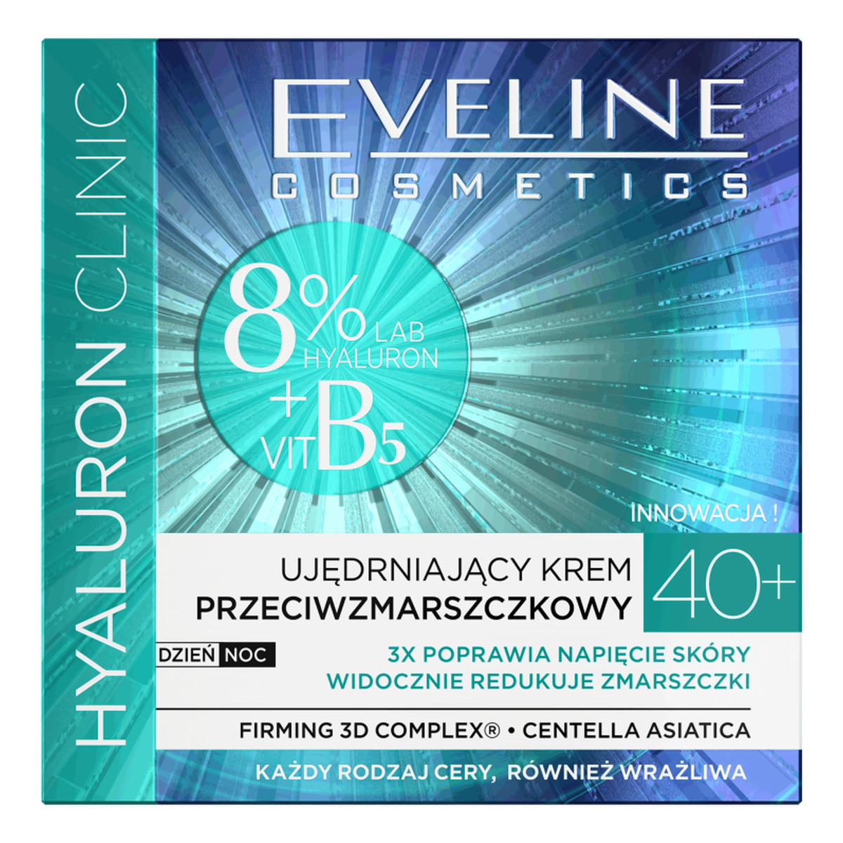Eveline Hyaluron Clinic 40+ Ujędrniający Krem przeciwzmarszczkowy na dzień i noc 50ml