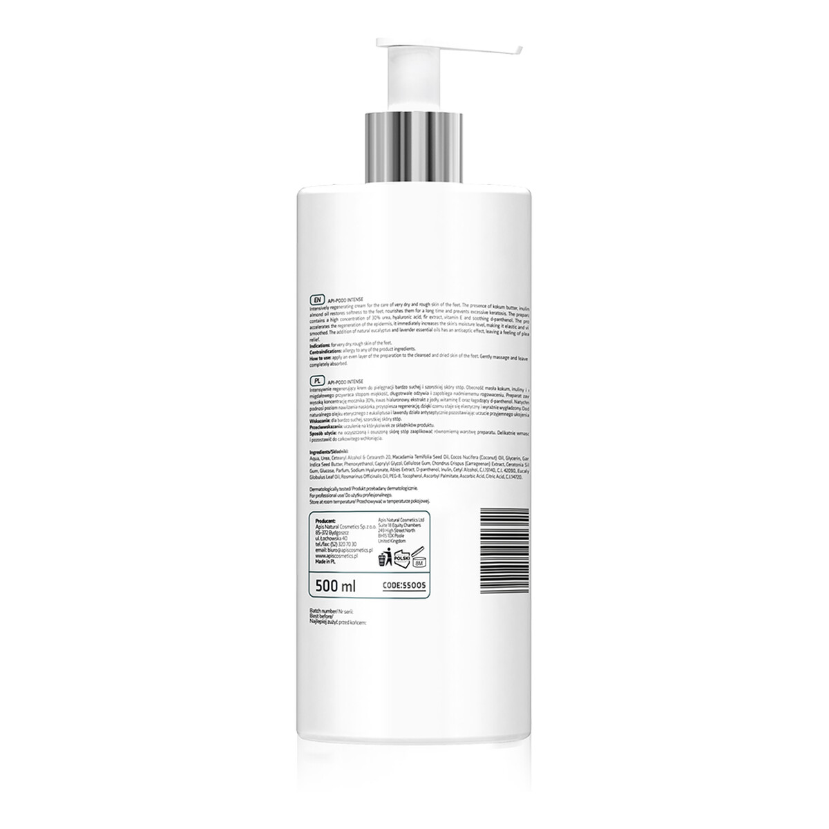 Apis Api-Podo Intense Intensywnie wygładzający krem do suchych stóp 500ml