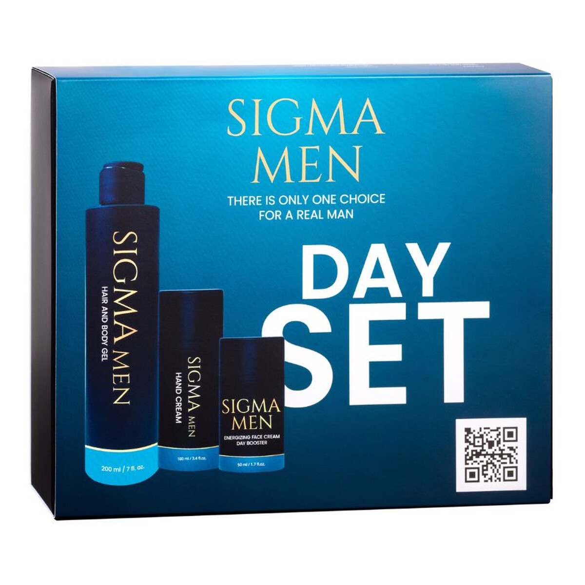 Sigma Men Day Set Zestaw żel do mycia ciała i włosów 200ml + krem do rąk 100ml + krem na dzień 50ml