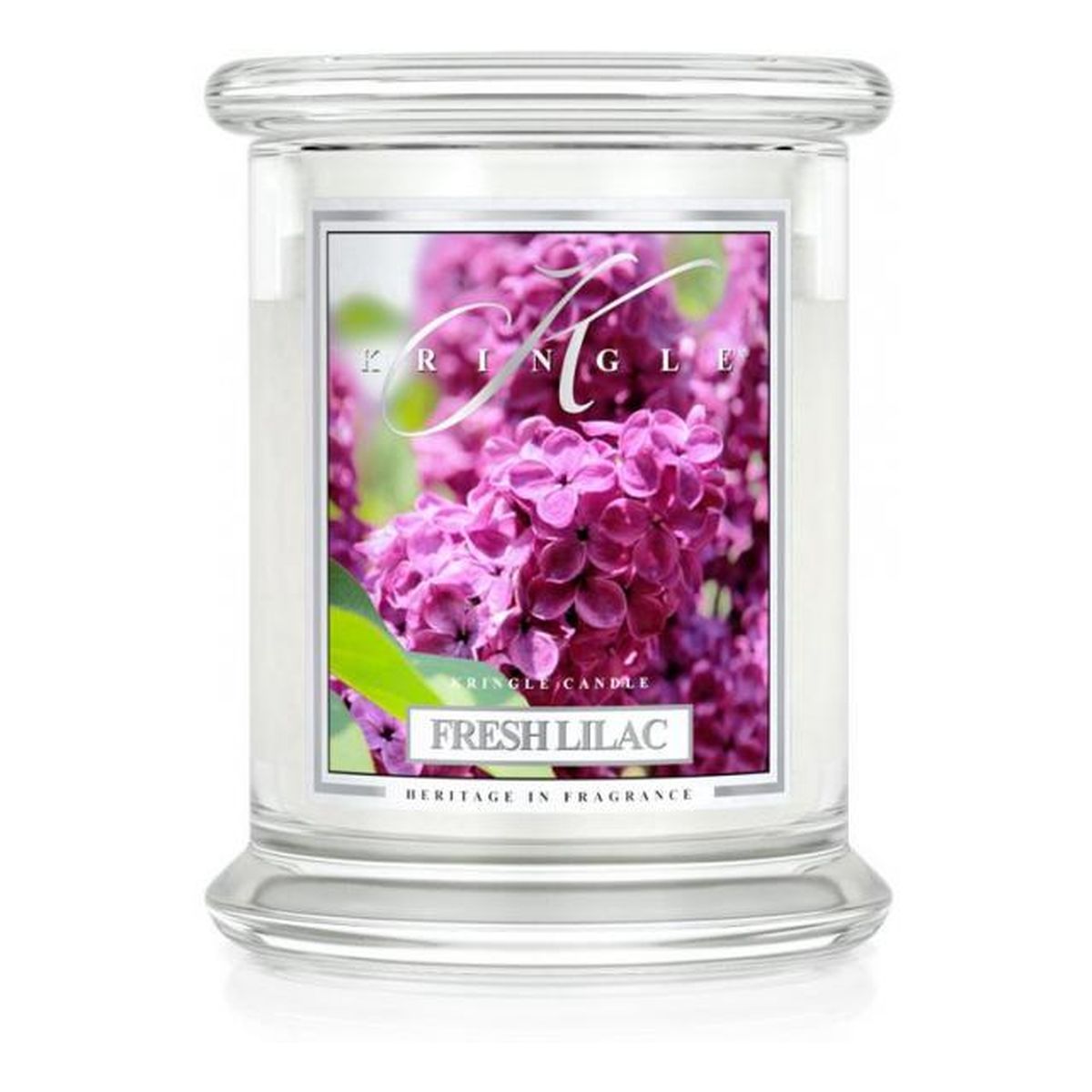 Kringle Candle Średnia świeca zapachowa z dwoma knotami fresh lilac 411g