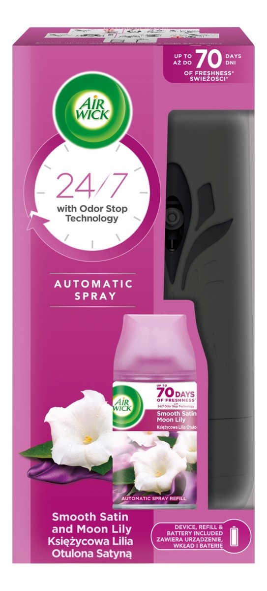 automatyczny odświeżacz powietrza i wkład księżycowa lilia otulona satyną