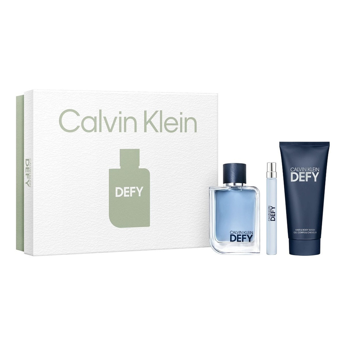 Calvin Klein Defy Zestaw woda toaletowa spray 100ml + żel pod prysznic 100ml + woda toaletowa 10ml