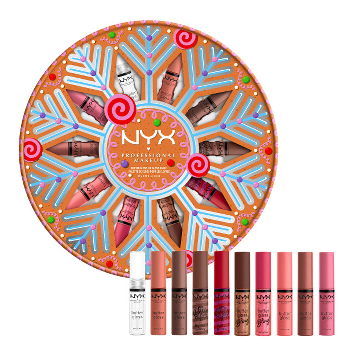 NYX Professional MakeUp Butter Gloss Holiday Vault Zestaw błyszczyków 10x8ml