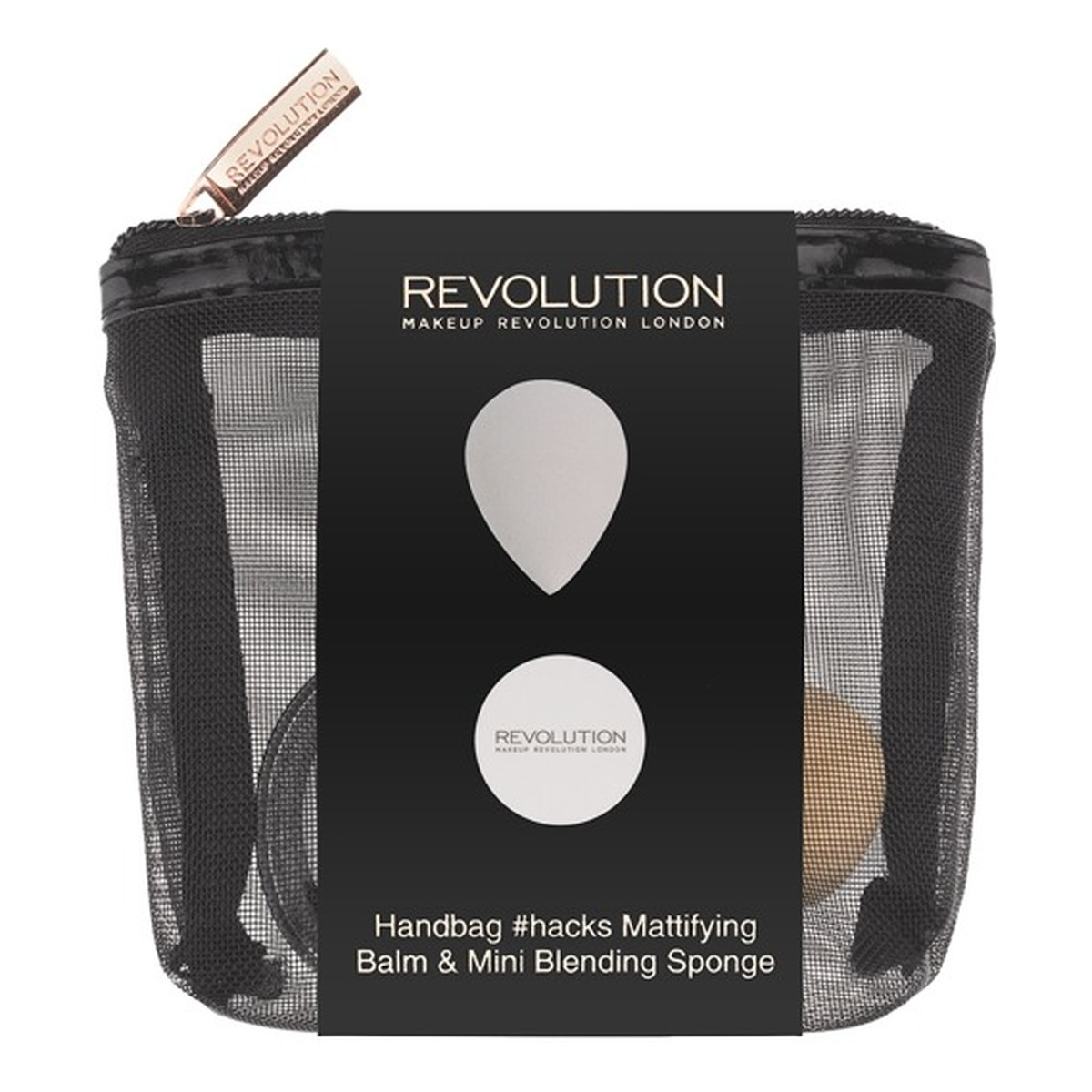 Makeup Revolution Handbag Hacks Kosmetyczka (Mini Balsam Matujący+Gąbeczka) Matte Balm and Mini Blende 1szt