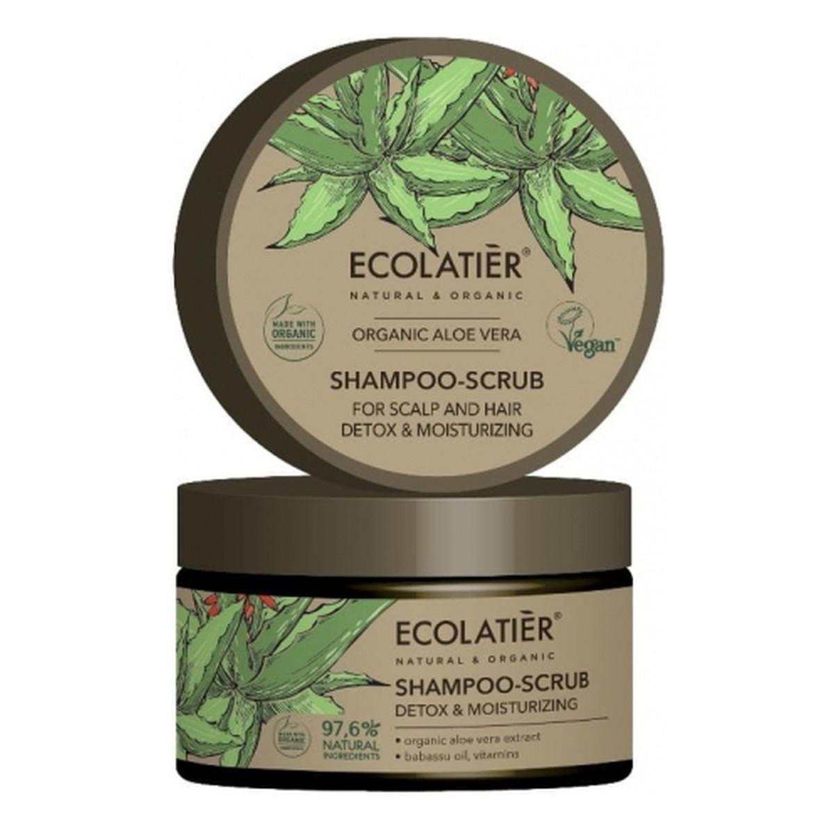 Ecolatier ALOE VERA szampon-peeling do włosów nawilżający detoks 300ml