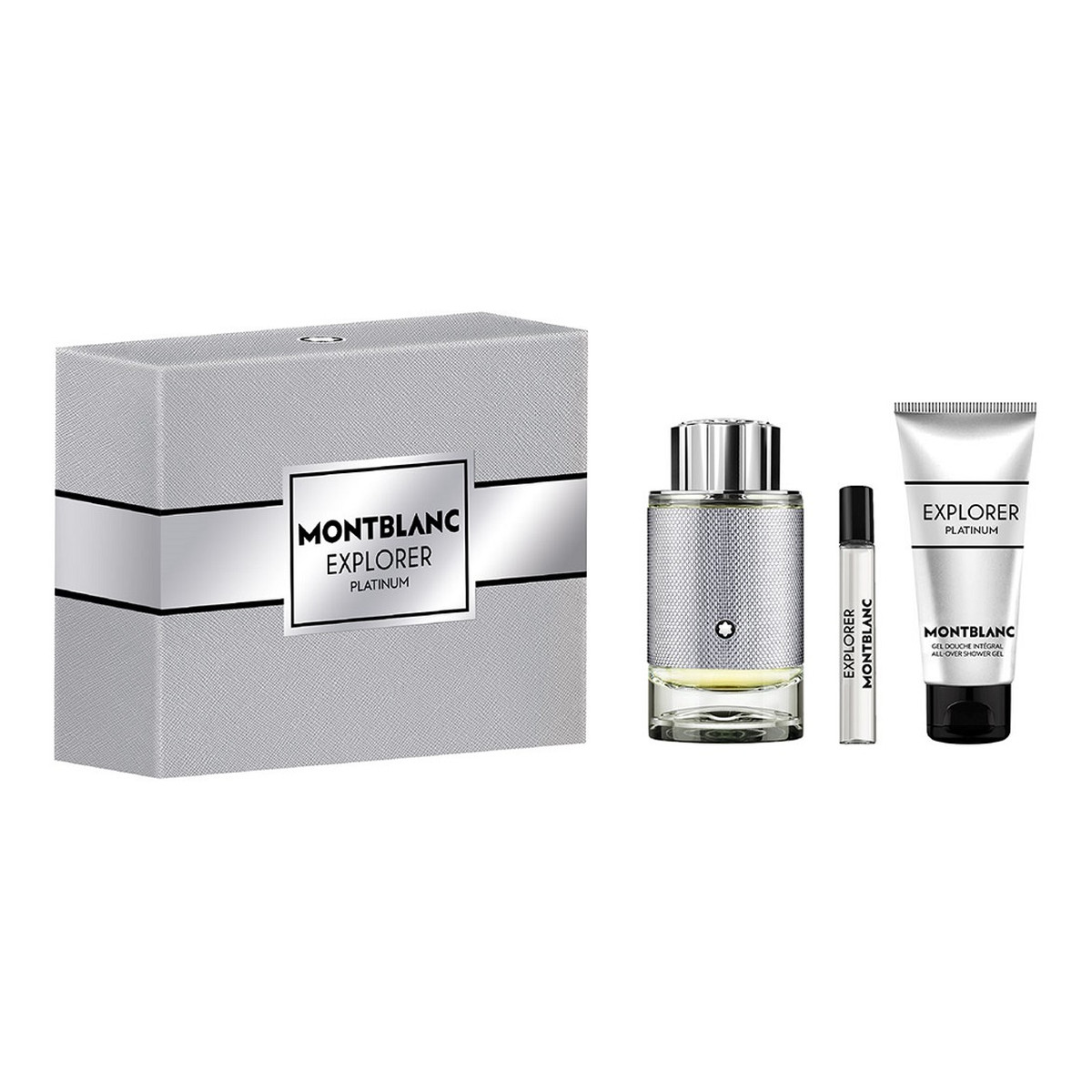 Mont Blanc Explorer Platinum Zestaw woda perfumowana spray 100ml + miniatura wody perfumowanej 7.5ml + żel pod prysznic 100ml