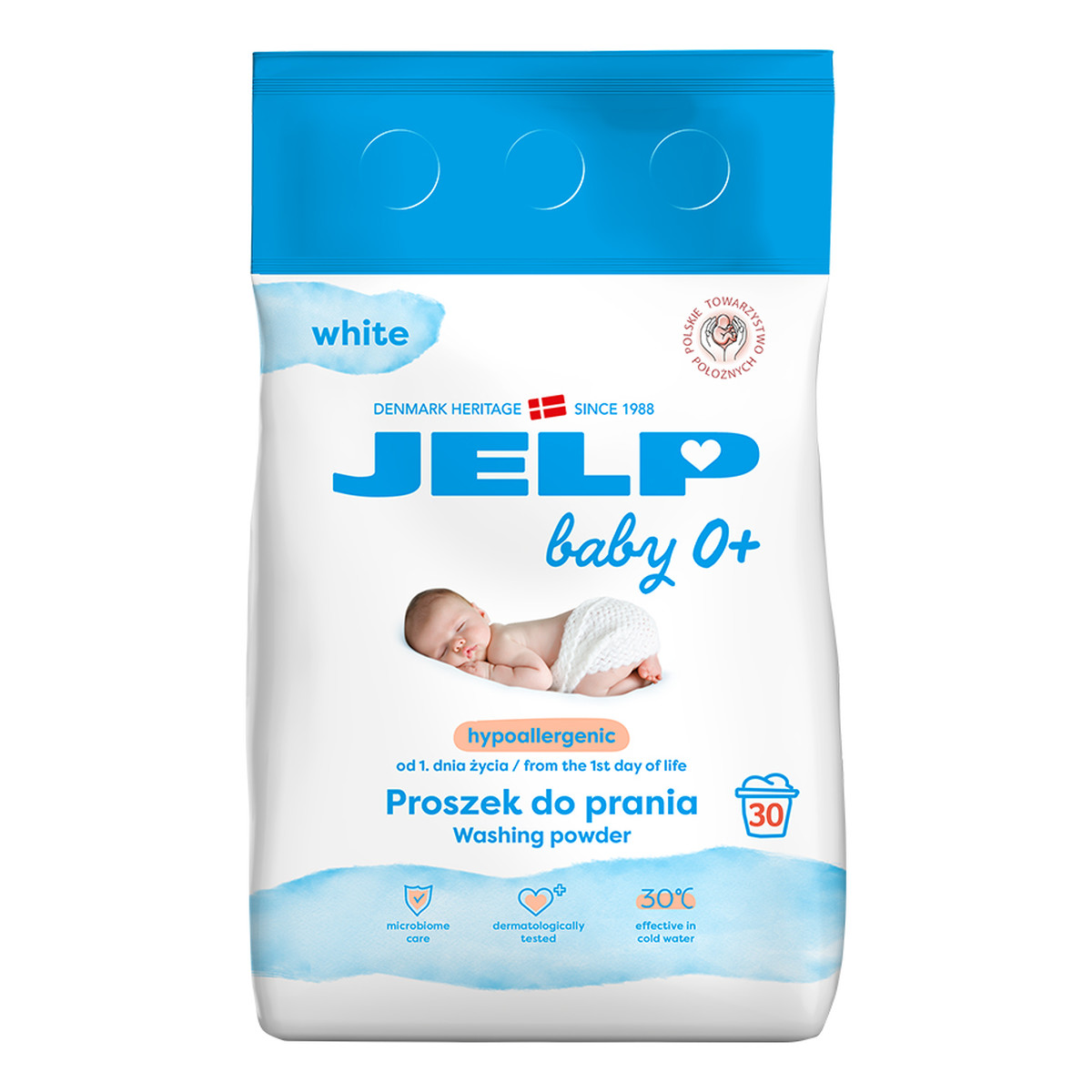 Jelp Baby 0+ Proszek do prania Białego 30 prań 2250g