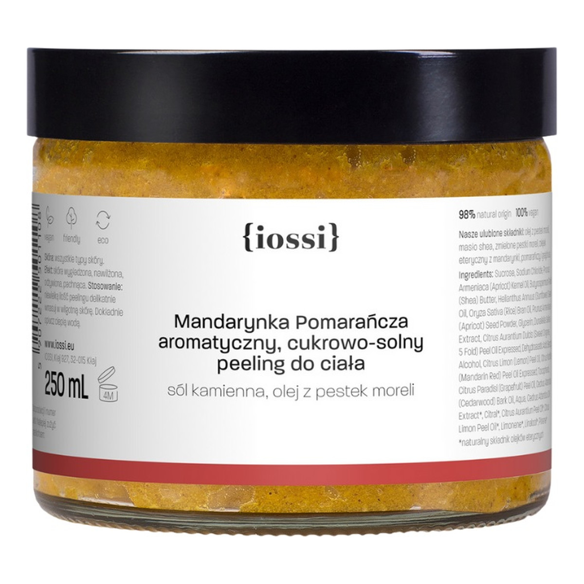 Iossi Mandarynka pomarańcza cukrowo-solny peeling do ciała 250ml