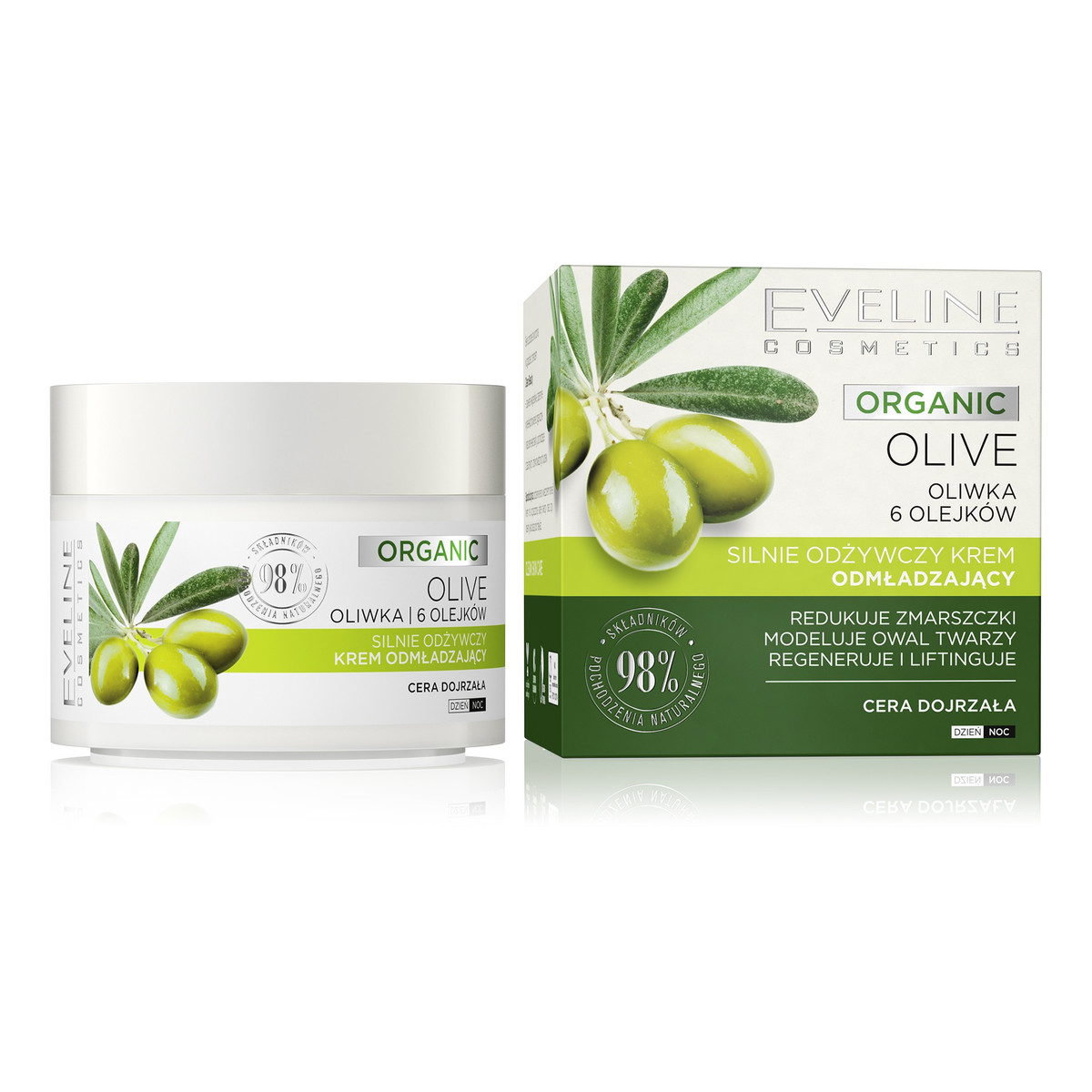 Eveline Organic Olive Silnie Odżywczy Krem odmładzający na dzień i noc - cera dojrzała 50ml