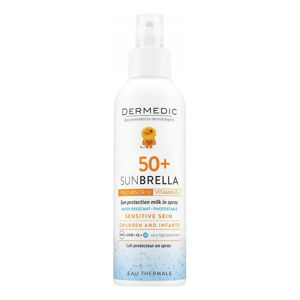 Dermedic Sunbrella Baby Sun Protection Spray ochronny spray do skóry wrażliwej dla dzieci i niemowląt od 6 Miesiąca Życia Spf 50+ 150ml