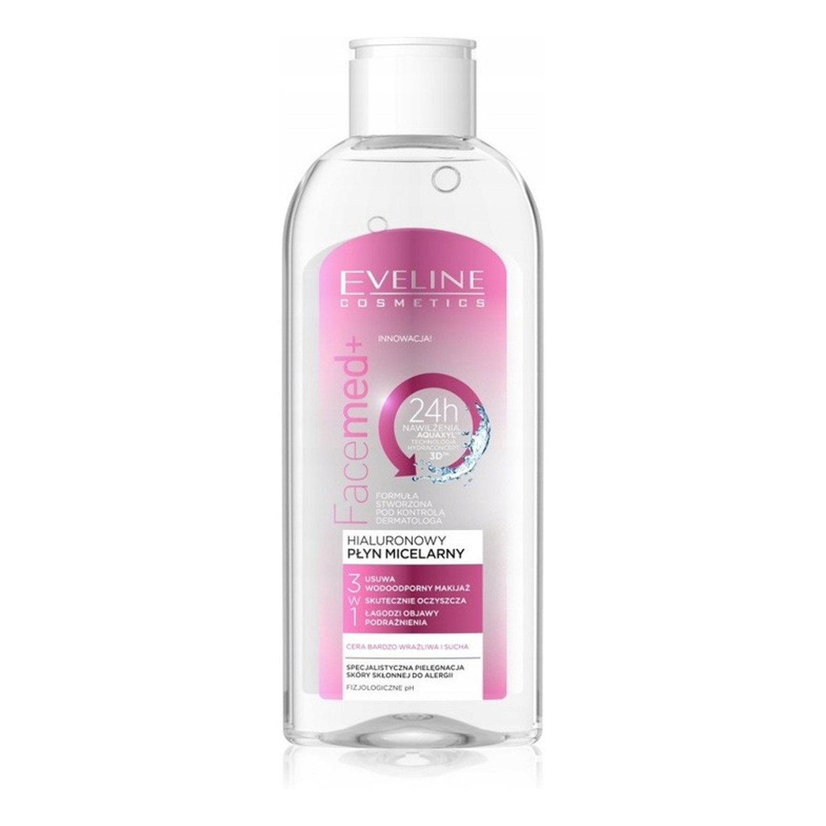 Eveline Facemed+ Hialuronowy płyn micelarny 3w1 - cera bardzo wrażliwa i sucha 150ml