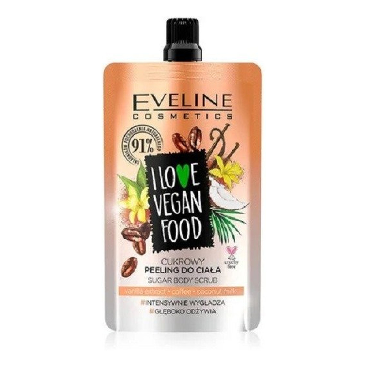 Eveline I Love Vegan Food Peeling Do Ciała Vanilla Latte 75ml