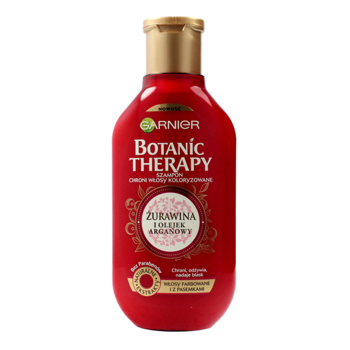 Garnier Botanic Therapy Szampon do włosów farbowanych i z pasemkami Żurawina i Olejek Arganowy 250ml