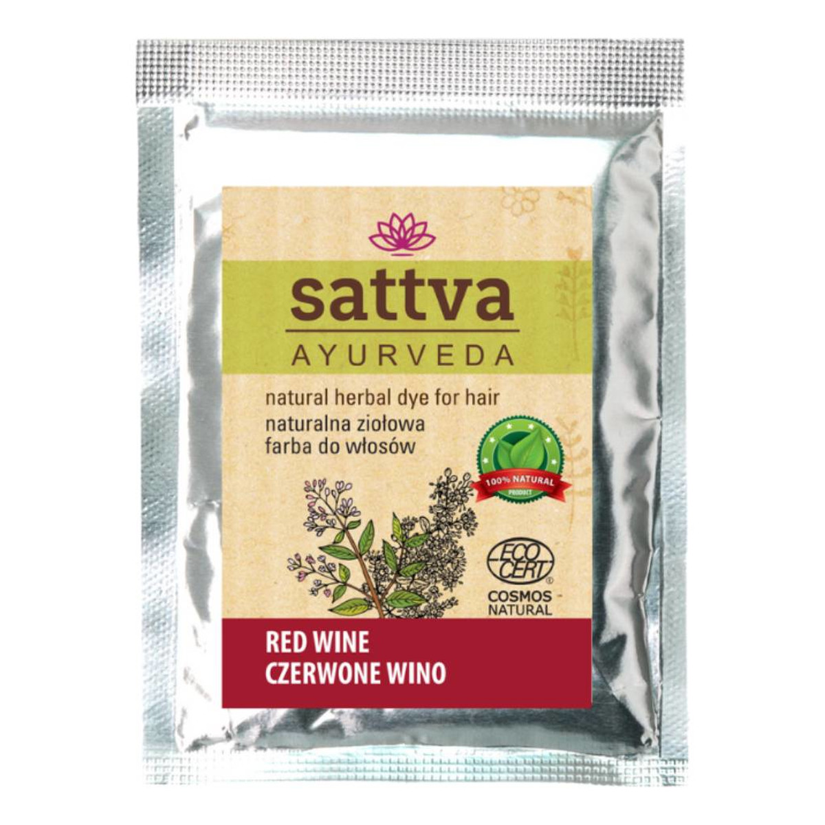 Sattva Natural Herbal Dye for Hair naturalna ziołowa farba do włosów 10g