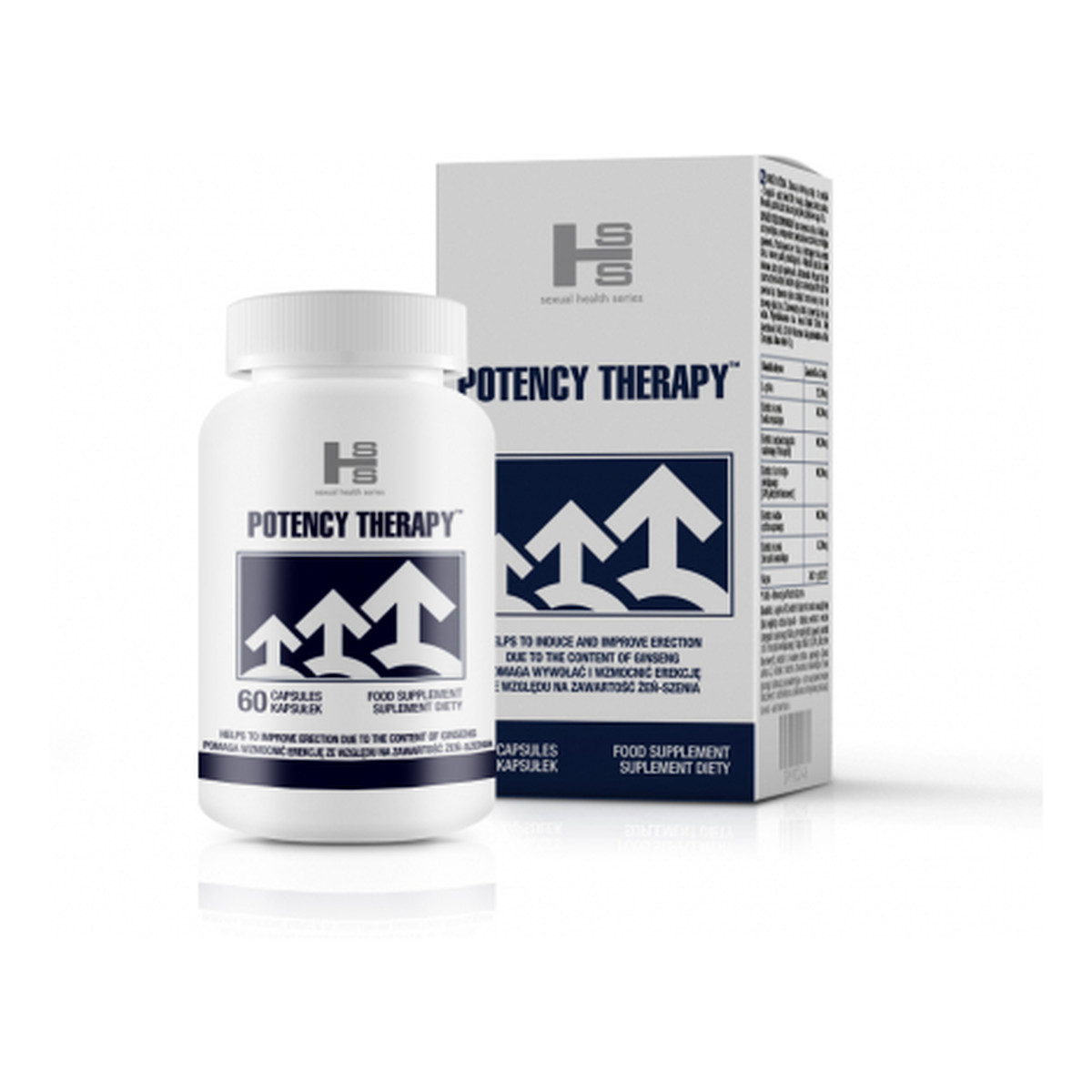 Sexual Health Series Potency therapy pomaga wywołać i wzmocnić erekcję suplement diety 60 kapsułek