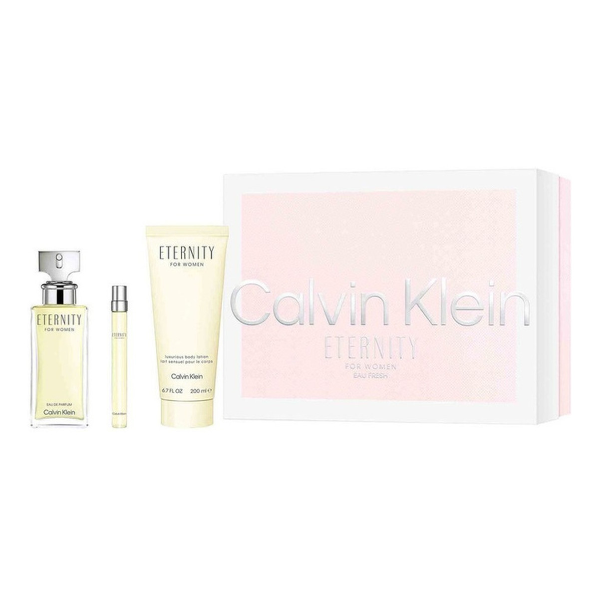 Calvin Klein Eternity For Women Zestaw woda perfumowana spray 100ml + woda perfumowana spray 100ml + balsam do ciała 200ml