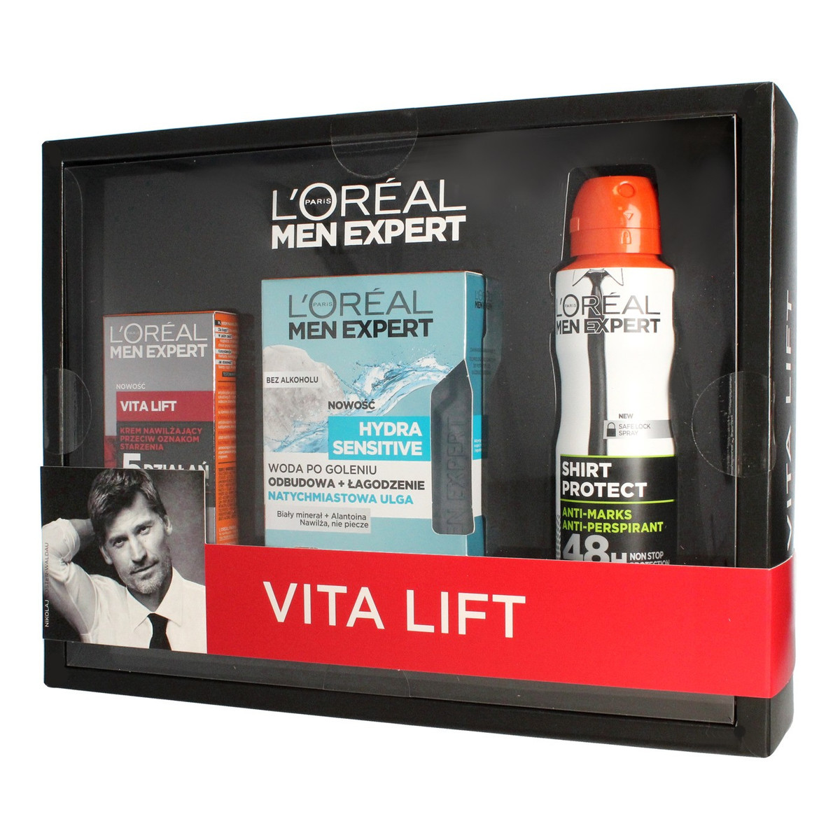 L'Oreal Paris Men Expert Vita Lift Zestaw prezentowy (woda po goleniu 100ml+krem nawilżający 50ml+deo spray 150ml)