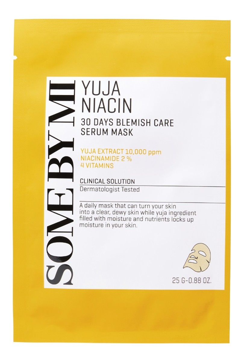Yuja niacin blemish care serum mask rozjaśniająca maska-serum w płachcie